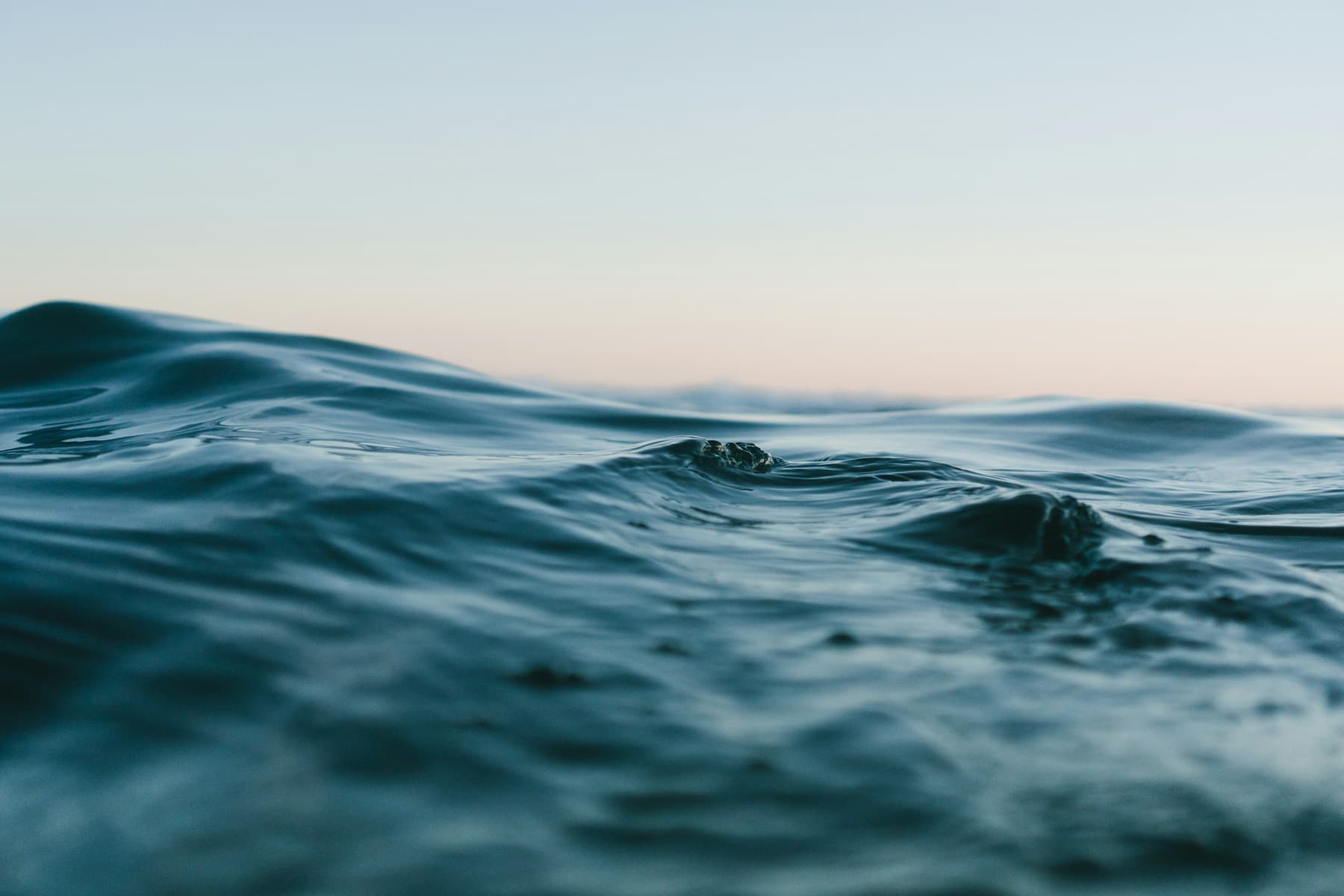 Close view of waves on the open sea